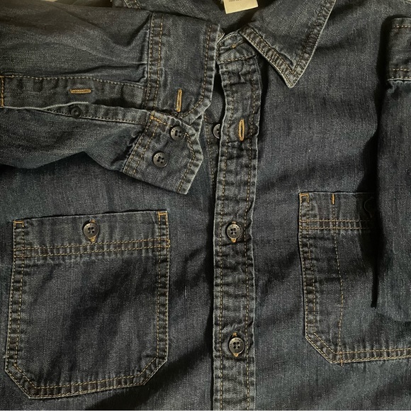 LL Bean Shirt Men XL Tall Blue Jean Denim Button Up Traditional Fit Camp Adult - Picture 3 of 6